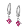 Aros Glam Fucsia Plata