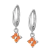 Aros Glam Naranja Plata