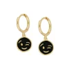 Aros Guiño Black Plata Dorada
