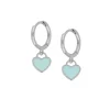 Aros Heart Turquesa Plata
