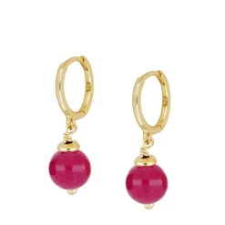 Aros Jade Rojo Plata Dorada