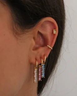 Aros Kira Blue Plata Dorada
