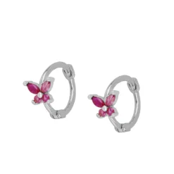 Aros Marilia Fucsia Plata