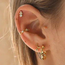 Aros Maya Plata Dorada