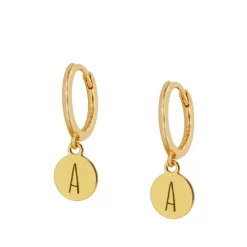 Aros Medal Letter Plata Dorada