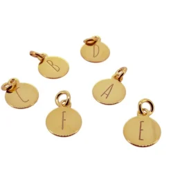 Aros Medal Letter Plata Dorada