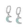 Aros Moon Turquesa Plata