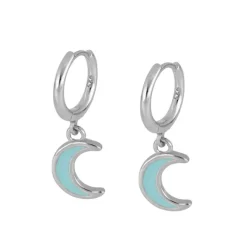 Aros Moon Turquesa Plata