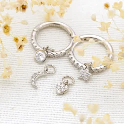 Aros Multi Charms Circonita Plata