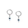 Aros Ojo Turco White Plata