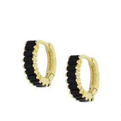 Aros Olimpo Black Plata Dorada