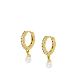 Aros Pearl Plata Dorada