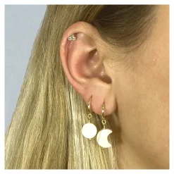 Aros Round Nácar Plata