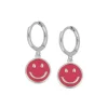 Aros Smiley Fucsia Plata