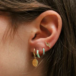 Aros Smiley Plata Dorada