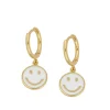Aros Smiley White Plata Dorada