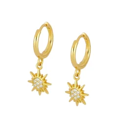 Aros Sole Plata Dorada