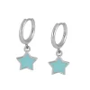 Aros Star Turquesa Plata