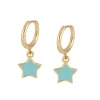 Aros Star Turquesa Plata Dorada