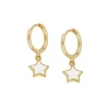 Aros Star White Plata Dorada