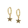 Aros Starmie Black Plata Dorada