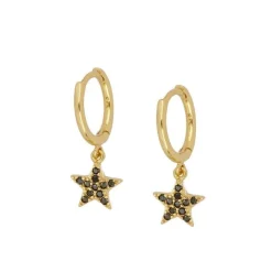 Aros Starmie Black Plata Dorada