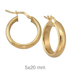 Aros Tebas 20mm Plata Dorada