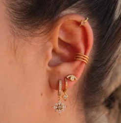 Aros Vani Champagne Plata Dorada