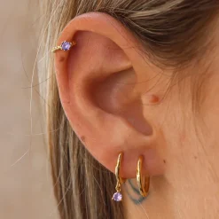 Aros Vani Lila Plata Dorada