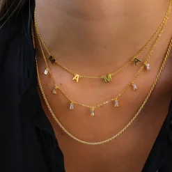 Cadena Cordón Plata Dorada