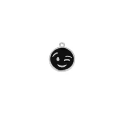 Charm Guiño Black Plata