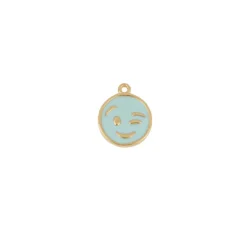 Charm Guiño Turquesa Plata Dorada