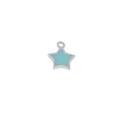 Charm Star Turquesa Plata