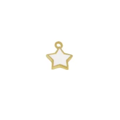 Charm Star White Plata Dorada