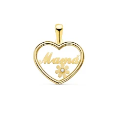 Colgante Corazón Mamá Oro 18K