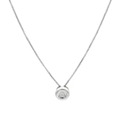 Collar Chatón Diamante 0,015ct Oro Blanco 18K