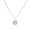 Collar Chatón Diamante Oro Blanco 18K