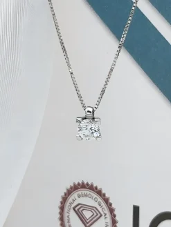 Collar Donna Diamante 0,30ct E-VS1 GIA Oro Blanco 18K