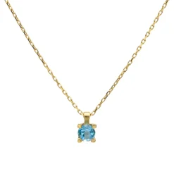 Collar Donna Topacio Azul Oro 18K