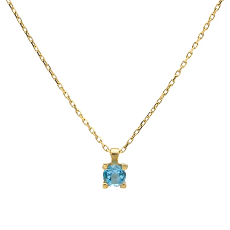 Collar Donna Topacio Azul Oro 18K