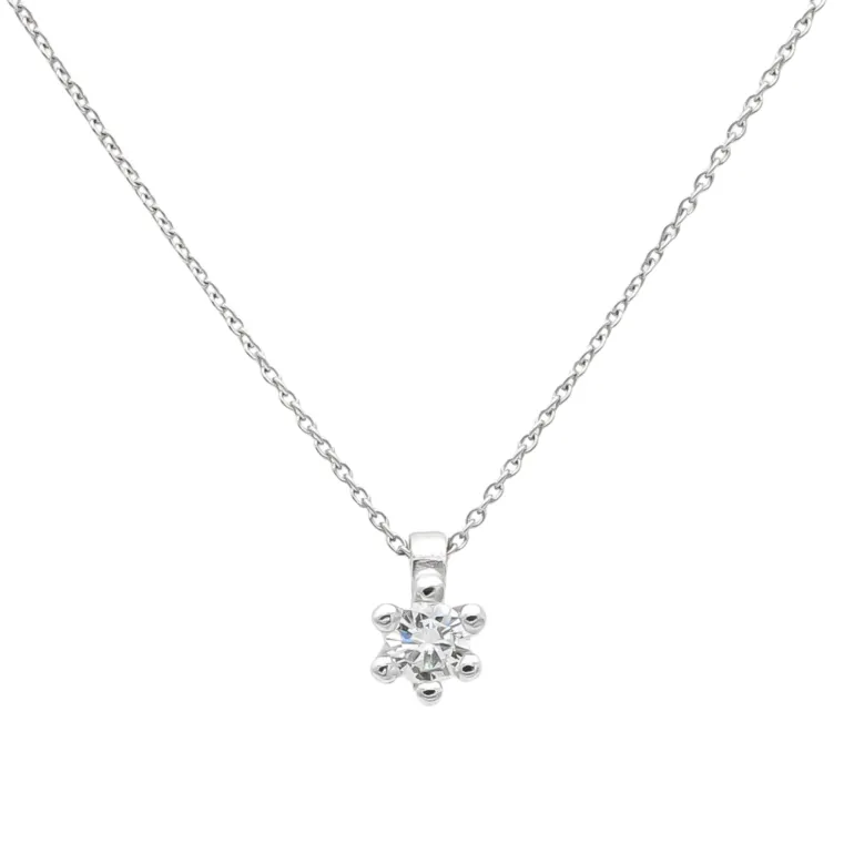 Collar Elia Diamante 0,14ct G-SI Oro Blanco 18K