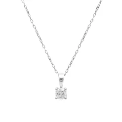 Collar 4garras Diamante 0,20ct Oro Blanco 18K