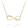 Collar Infinito 2 Nombres Plata Dorada