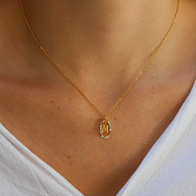 Collar Iniziale Plata Dorada