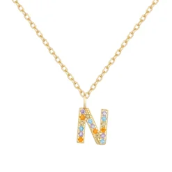 Collar Letter Colors Plata Dorada