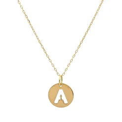 Collar Medal Letter Oro 18K