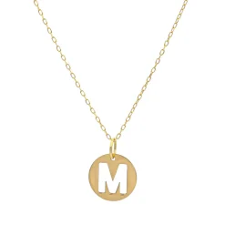 Collar Medal Letter Oro 18K