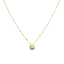 Collar Mini Chatón Circonita Oro 18K