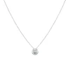 Collar Mini Chatón Circonita Oro Blanco 18K
