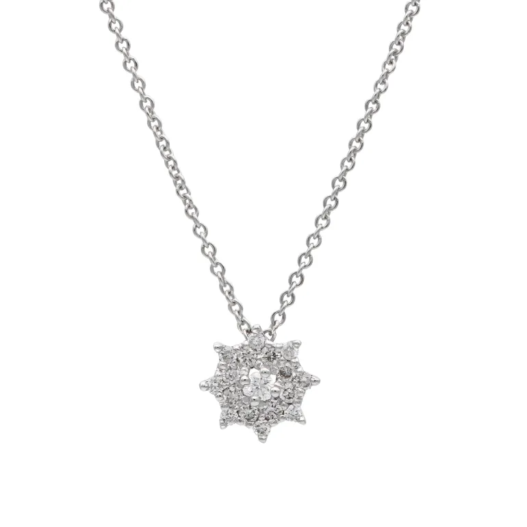 Collar Rose Diamantes 0,09ct G-VS Oro Blanco 18K